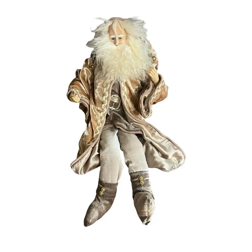 Carved Gold Fairy Christmas Santa 18” holiday decor