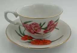 Vintage Avon Blossoms Of The Month August Gladiolas Teacup And Saucer Set