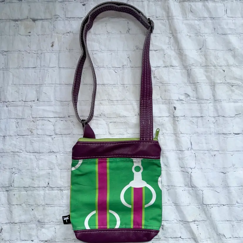 NWOT Tori Anna Designs Equestrian Leather Canvas Crossbody Shoulder Bag Purse