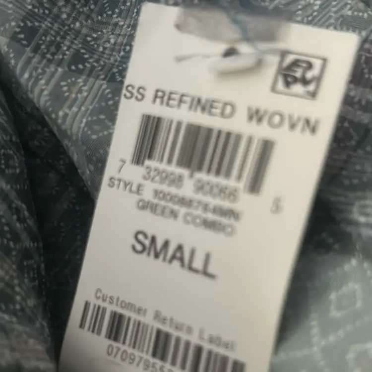 New $55 Tasso Elba Mens Stretch Mini-Box Dobby Plaid Short Sleeve Button Down Shirt Small