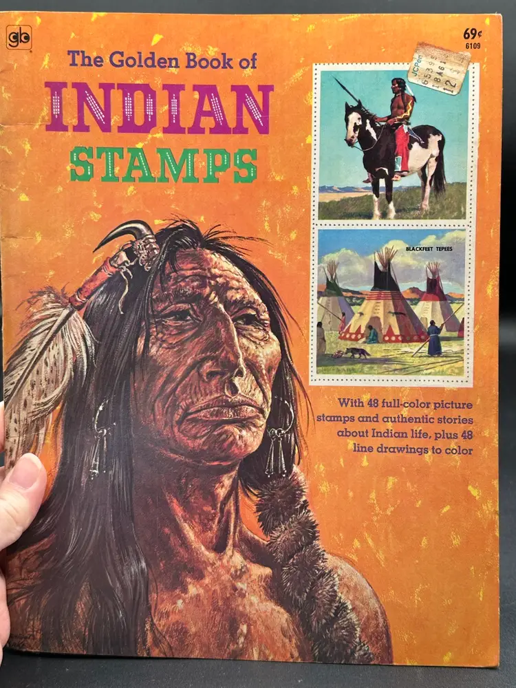 Vintage 1966 Edition of The Golden Book of Indian Stamps. Completed