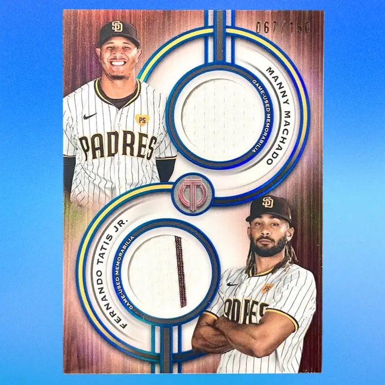 Manny Machado Fernando Tatis Jr. Dual Relic 67/150 - 2025 Topps Tribute - San Diego Padres