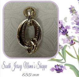 Vintage Napier Silver And Gold Tone Oval Shape Pendant