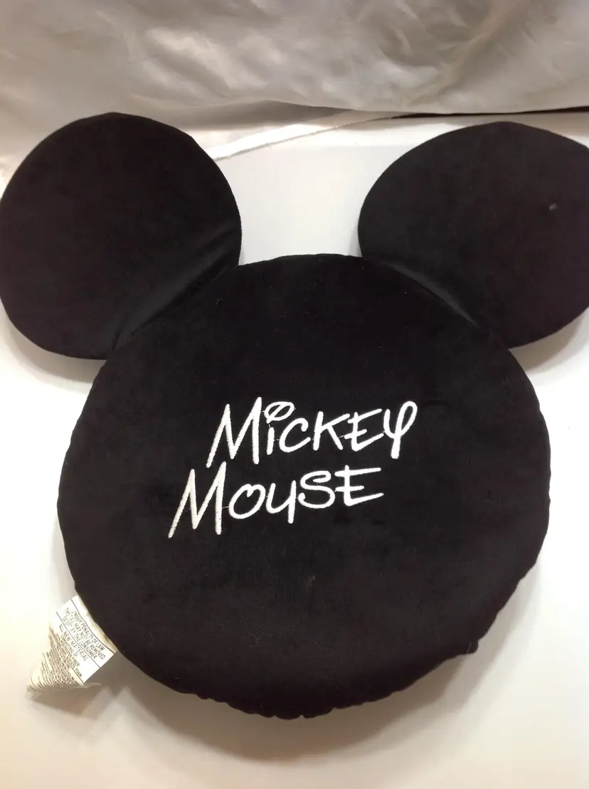 Disney Mickey Mouse Logo Head Plush Pillow Stuffed Toy 13” Cushion