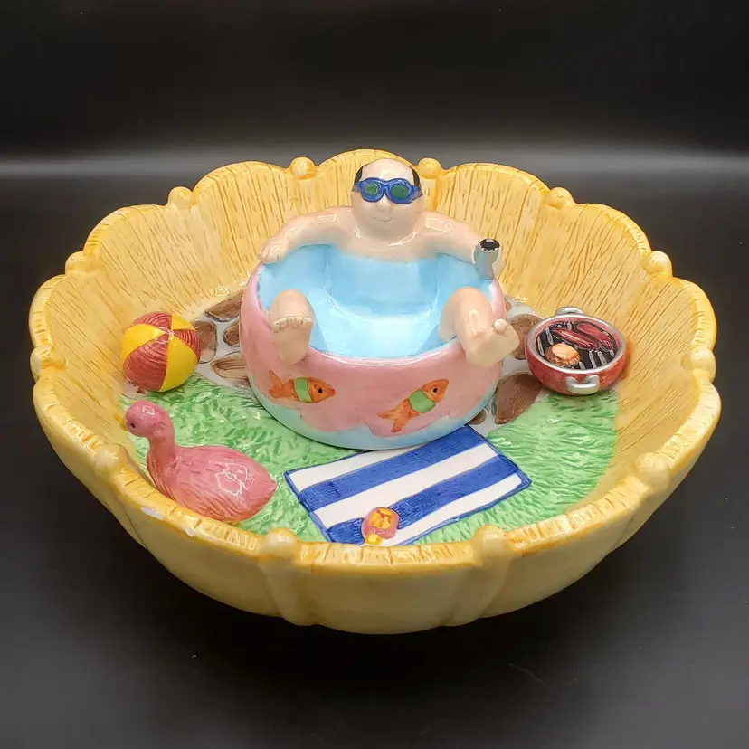 PICNIC FOR ONE!  Vintage Lotus Chip & Dip 1990s So Good, Especially The Dip Bowl!