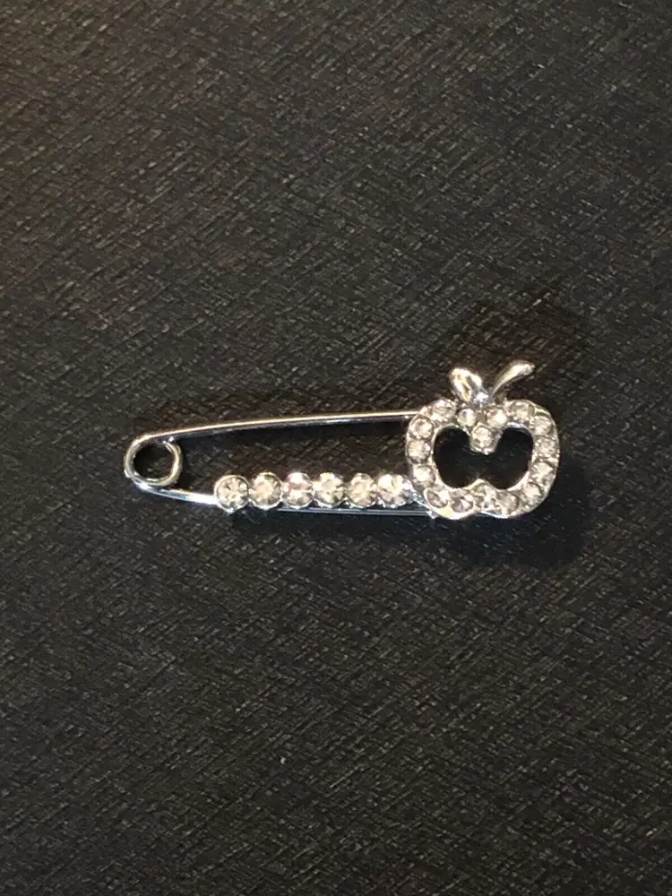 Rhinestone Crystal Apple Stock Tie Ratcatcher Pin Horse Show Fox Hunting Eventing Dressage