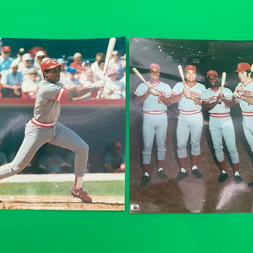 TV Sports Mailbag Pair of MLB Cincinnati Reds 8"x10" Photos - VTG 1989 & 1992