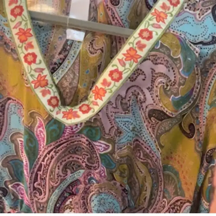 Top Dress Sheer Paisley Boho Detail Tracy Porter Apx 22”