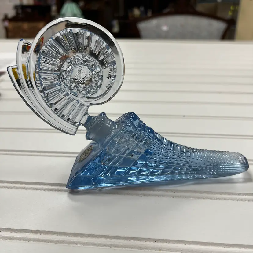 Vintage Art Deco Paulux France Art Glass Blue Perfume Bottle AS IS