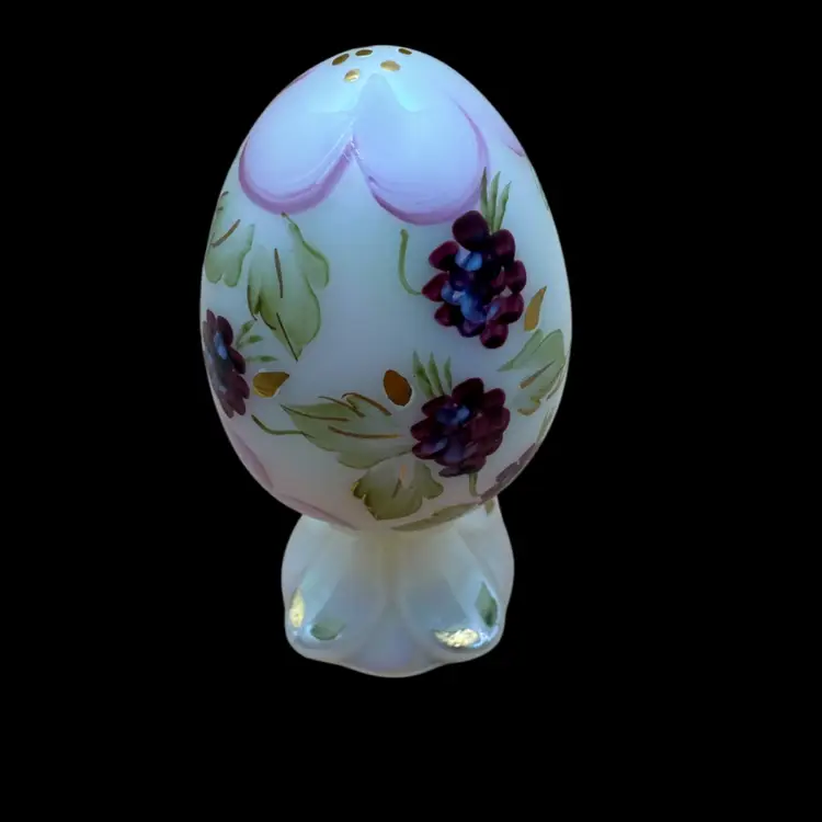 Vintage Fenton Glass Pedestal Egg