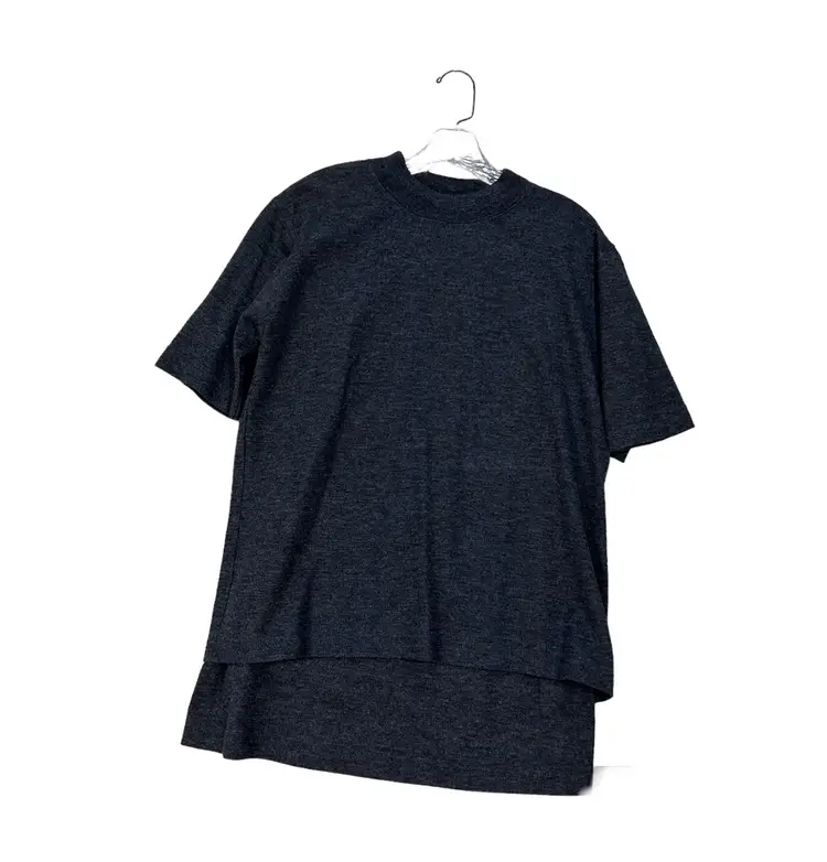 Women’s Large Grey Gray ECCOBAY Shirt Skirt Set Elastic Waist Business Corporate