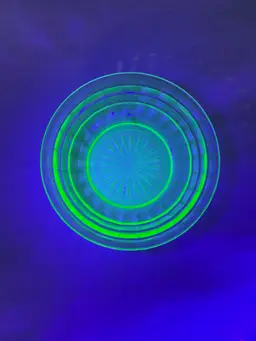 Vintage Hocking Block Optic Green Depression Glass Berry Bowl