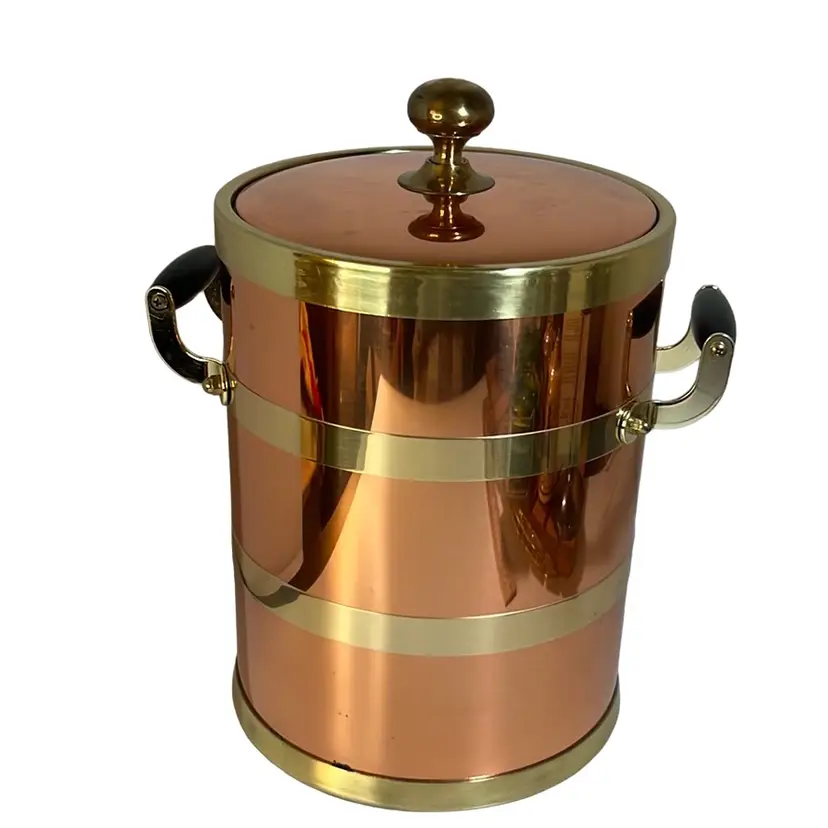 Vintage Copper & Gold Wrap Tall Ice Bucket