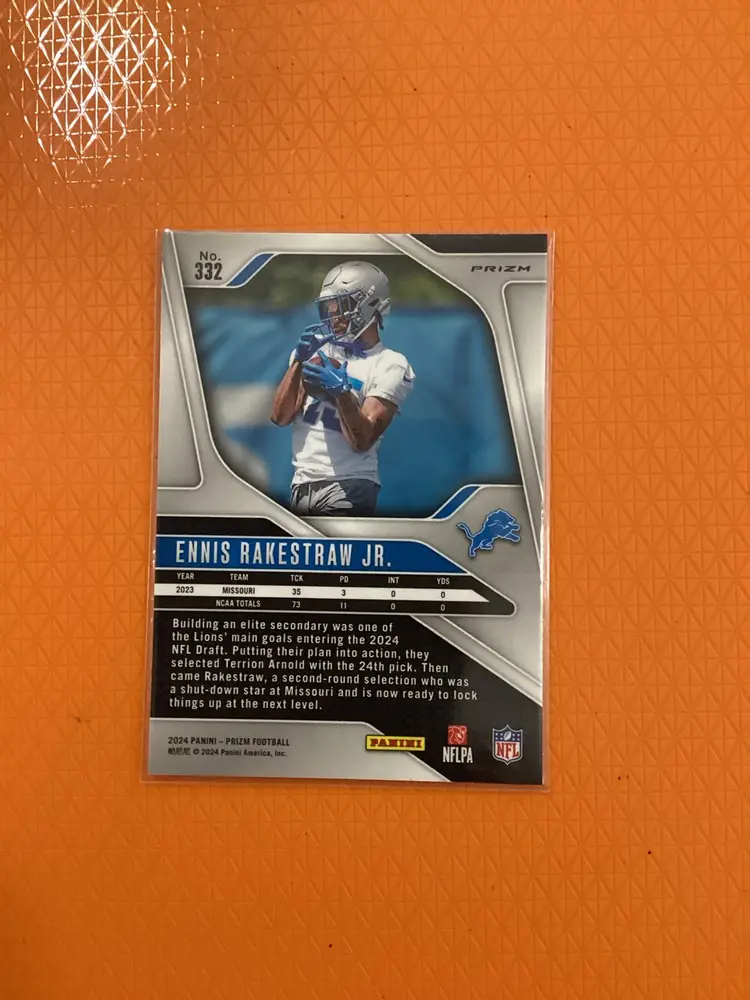 2024 Panini Prizm Ennis Rakestraw Jr. #332 Pink Prizm Detroit Lions RC