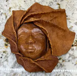 Handmade Leather Face Wall Hanging