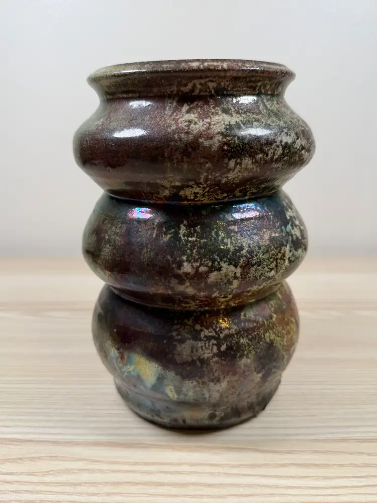 Raku Pottery Vase By Ben Moore