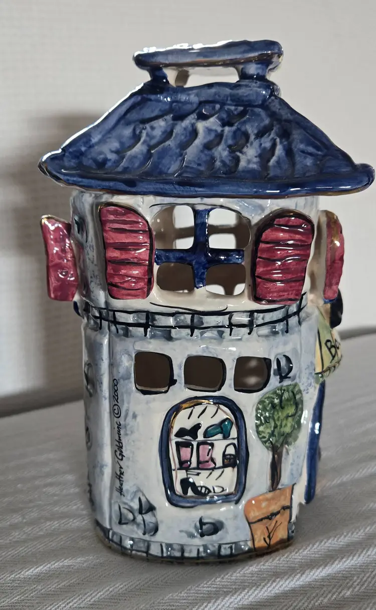 Blue Sky Clayworks Heather Goldminc "Shoe Boutique" Luminous  Tea Light Or Candle Holder