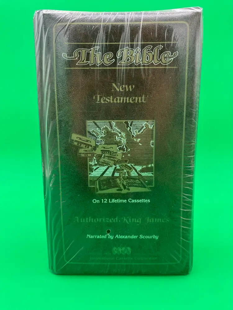 Bible New Testament 12-Cassette Set Audiobook by Alexander Scourby - Sealed 1974