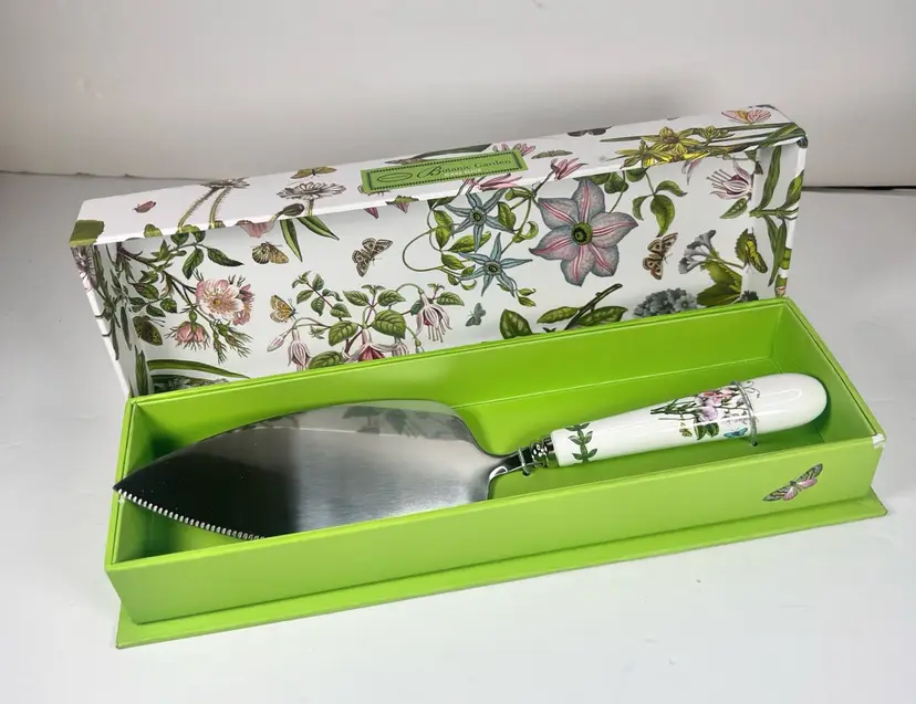 Portmeirion Cake Slicer Botanic Garden, Stainless Blade New in Box