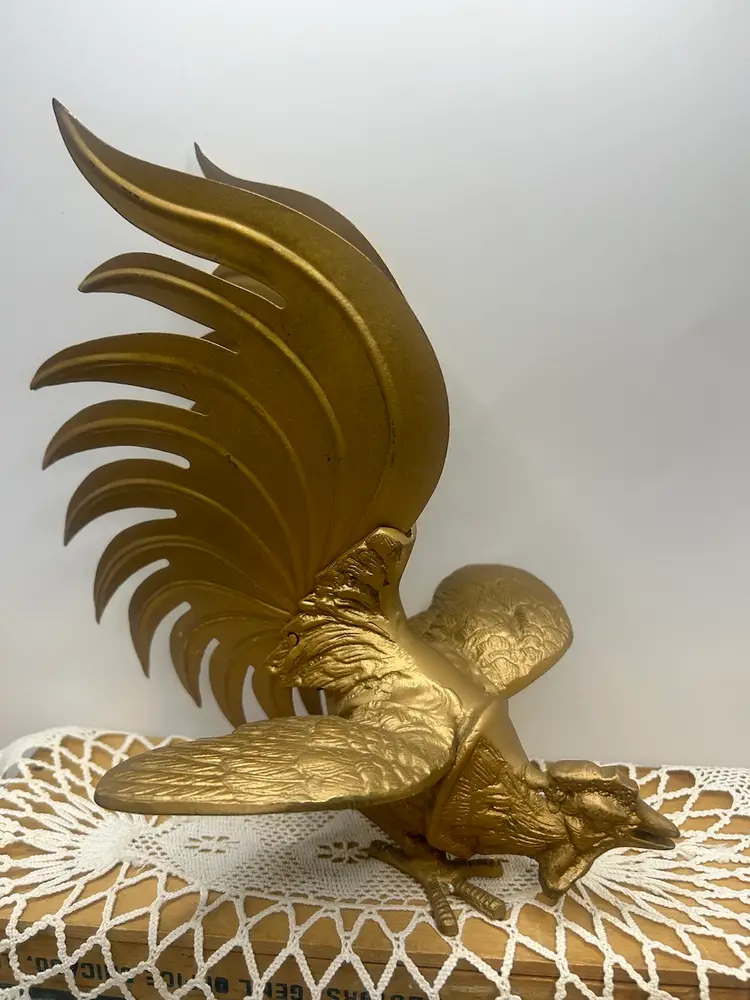 Gold Metal Rooster Made In Japan 8x9