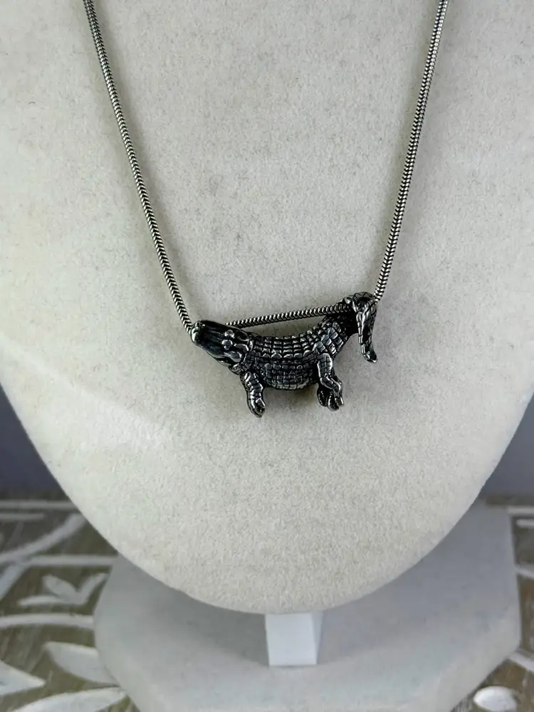 Jose Balli Sterling Silver Dangling Alligator Pendant
