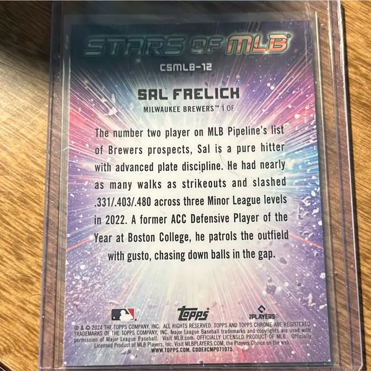 2024 Topps Series 1 Sal Frelick Stars Of MLB Chrome