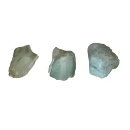 Cullet Green Slag Glass Paperweight Selection 5 X 2 X 3, 5 X 3 X 3 1/2, 5 X 3 X 3 Inches