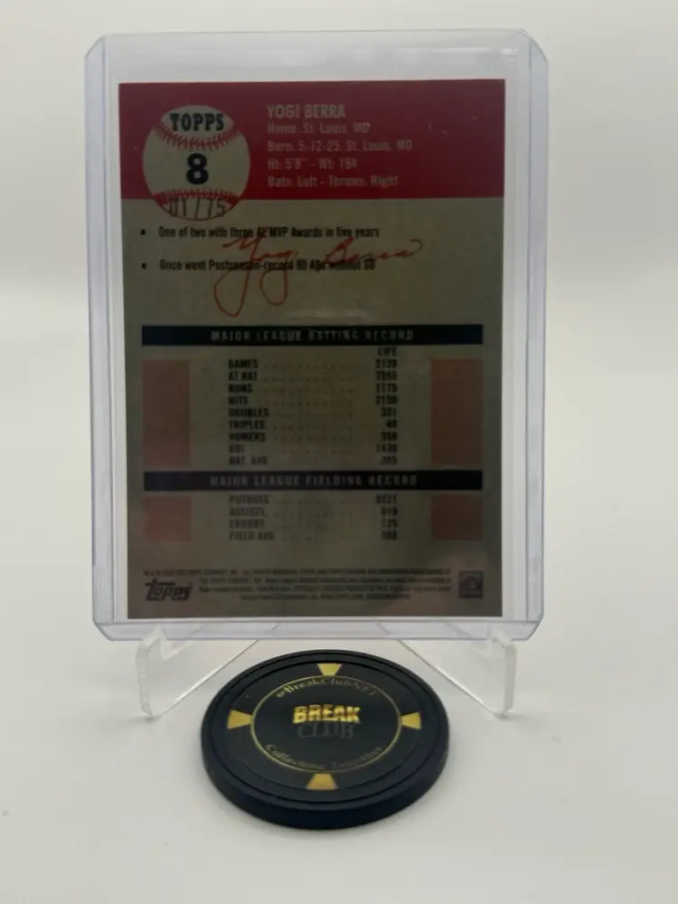 Yogi Berra 1/75 Bookend Rose Gold 2022 Topps Platinum Anniversary - New York Yankees