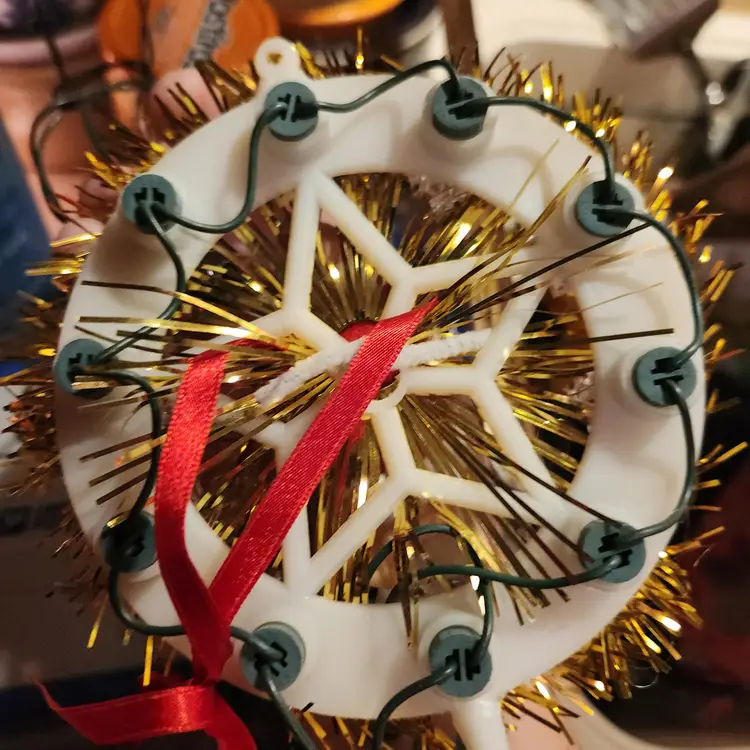 Vintage Light Up Tinsel Santa Claus Tree Topper Small