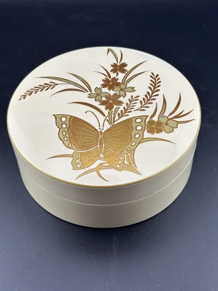MCM Otagiri Lacquerware Coasters Butterfly & Florals