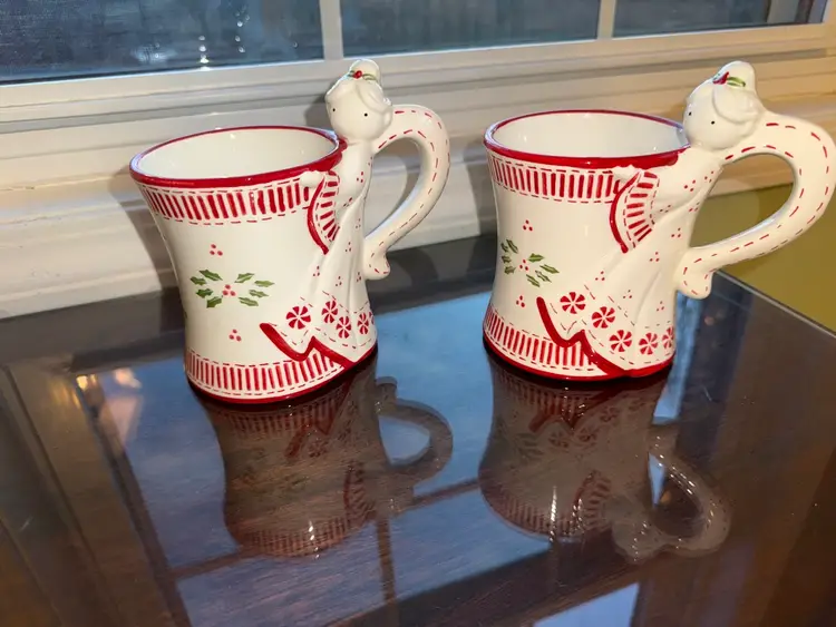 Set Of Two Temptations Peppermint Angel By Tara 12oz Coffee Cups/Mugs