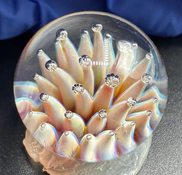 Contemporary Art Glass Air Trap Implosion Marble .83”