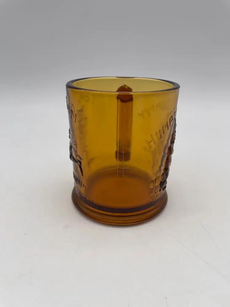 Vintage Indiana Glass Amber Humpty Dumpty Mug