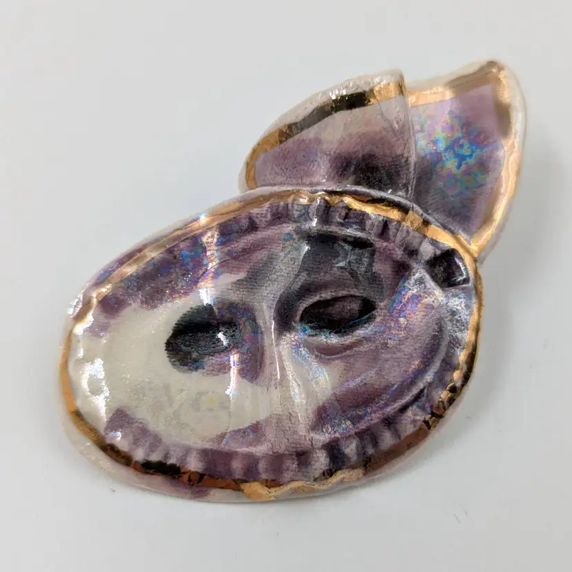 Masquerade Mask Ceramic Brooch