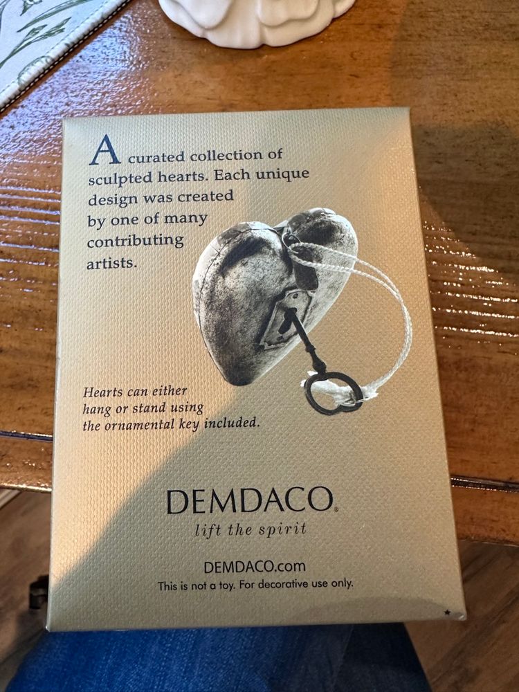 DEMDACO “Winter Hope” Cardinal Art Heart Ornament Decor Key NEW