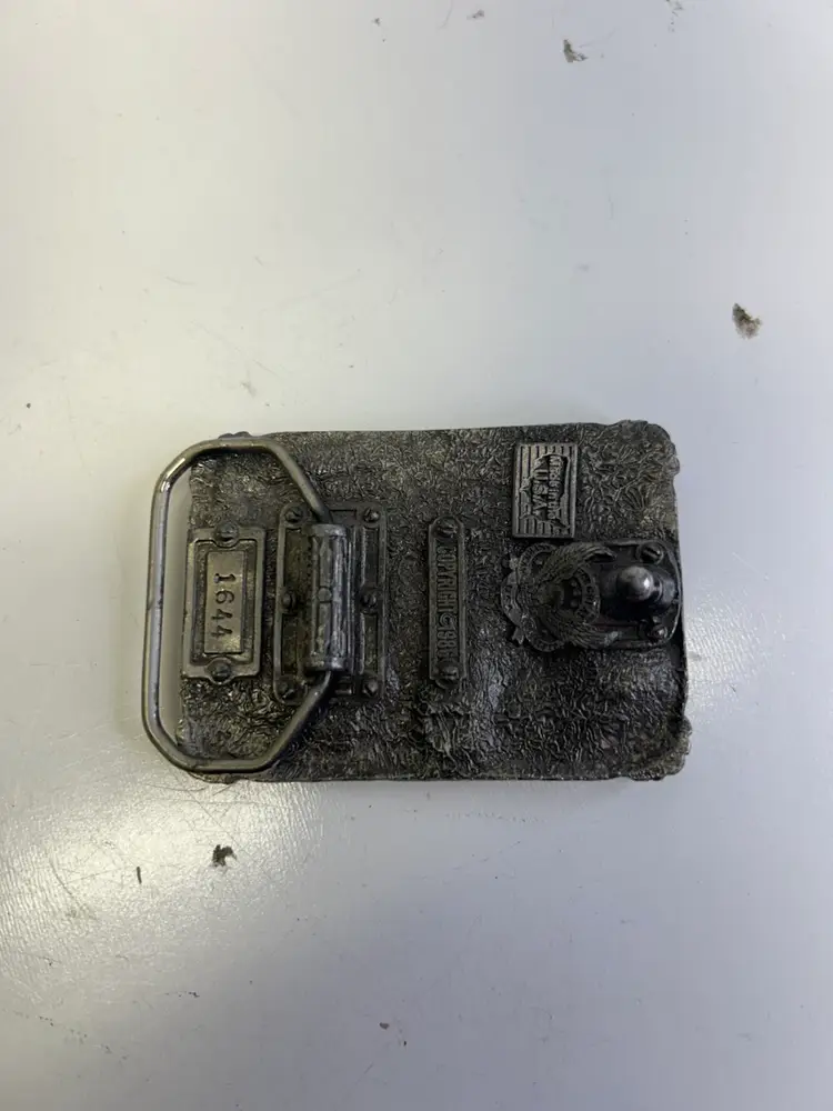 Vintage The Great American Buckle Co Pewter Fisherman Belt Buckle 1986