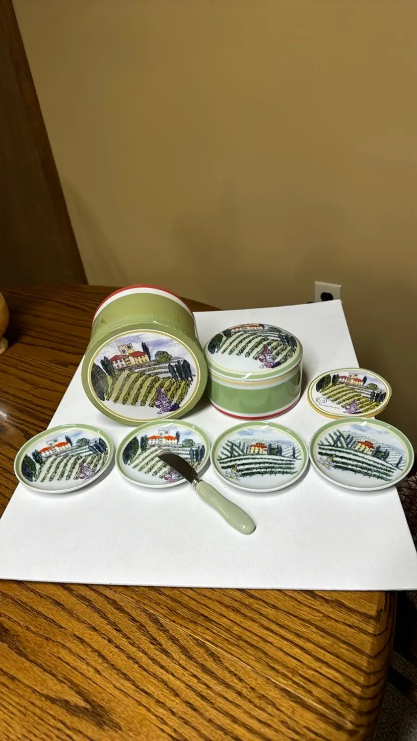 BIA Cordon Bleu Porcelain Fondue Set with Recipe Booklet, Oven Baker Dish, knife