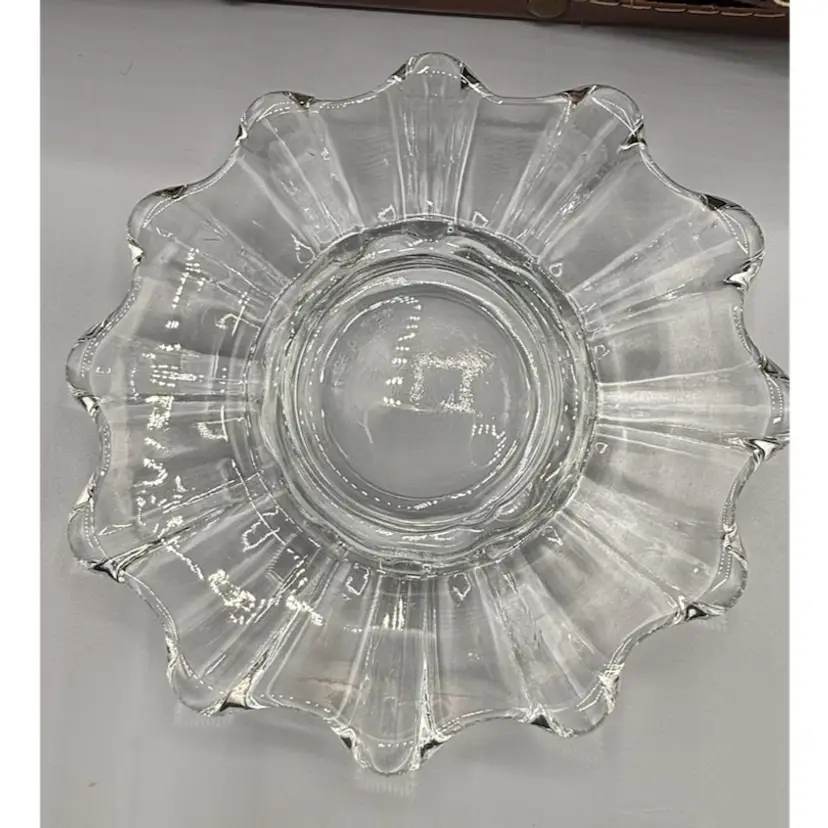 Vintage Clear Pressed Glass 5.5” Scalloped Dish - Made in USA -