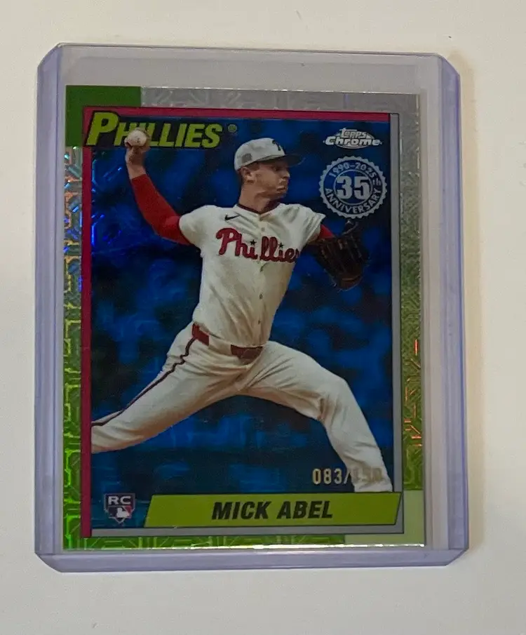 Mick Abel RC 1990 Topps Silver Pack Blue /150 Philadelphia Phillies