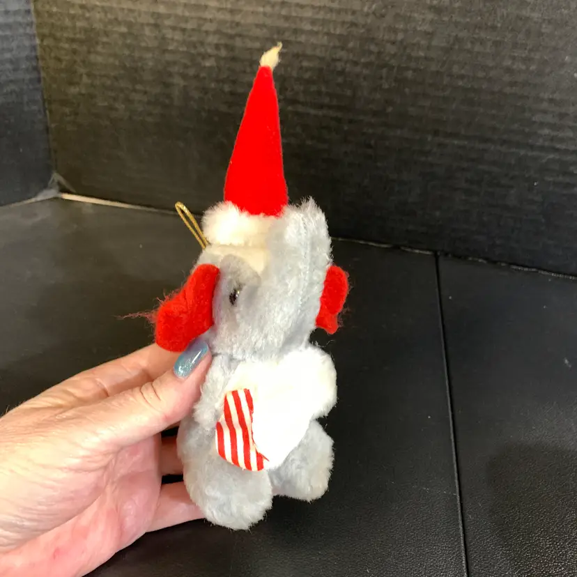 Plush Vintage Elephant Ornament