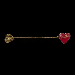 Vintage WWII USMC United States Marines Corps GoldTone & Red Enamel Mother Sweetheart Pin