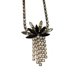 Vintage Art Deco Rhinestone Necklace 1950s