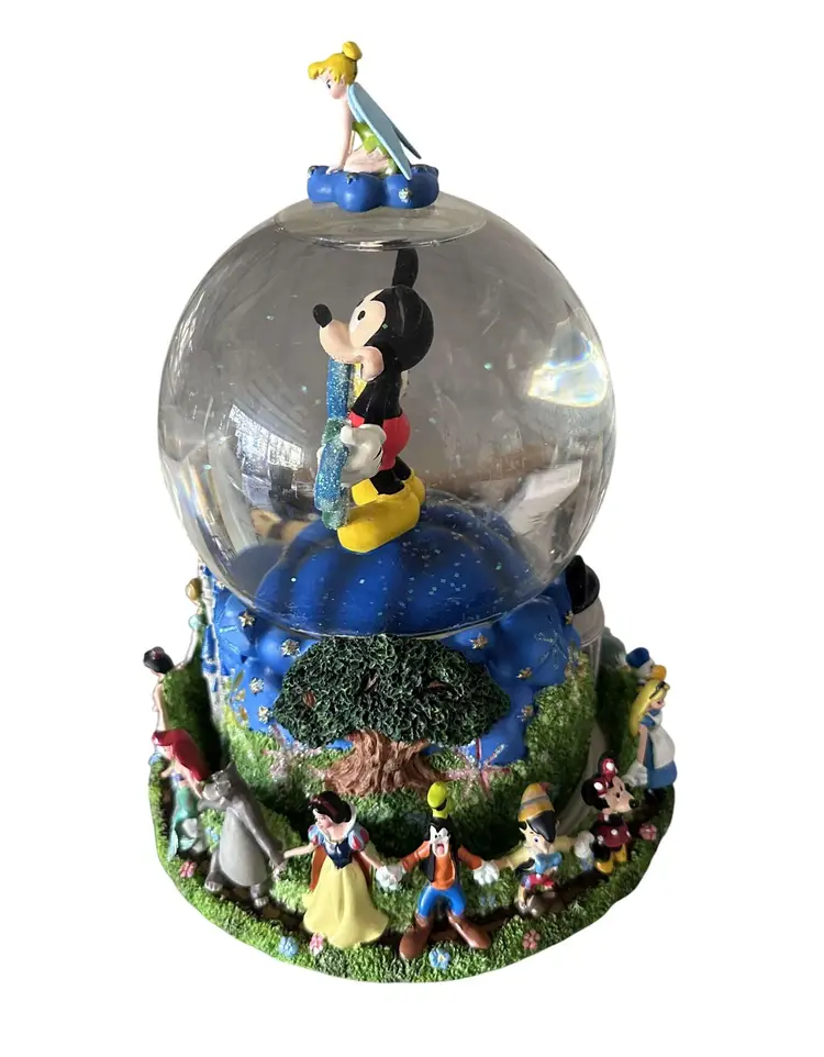 Vtg Disney 2000 Snow Globe Music Box "Celebrate The Future" Mickey Mouse 7" Tall VGC