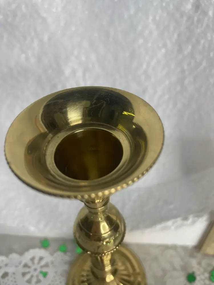 Vintage Brass Taper Candle Holder 10 3/4" Tall