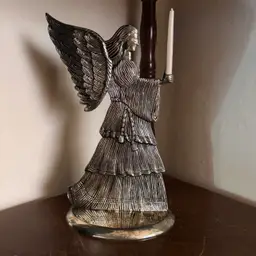 Vintage Intl Silver Co Silver Plated Angel Candle Holder