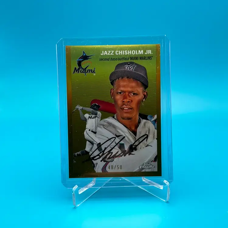 2023 Topps Chrome Platinum Jazz Chisholm Jr. Gold Refractor /50 Miami Marlins / New York Yankees 