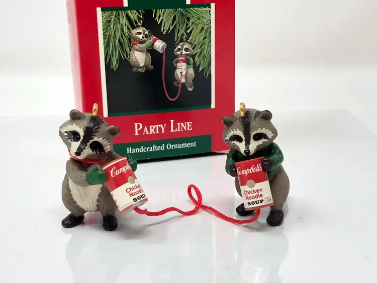 Hallmark Keepsake Ornament Raccoon Campbell Soup Can Party Line