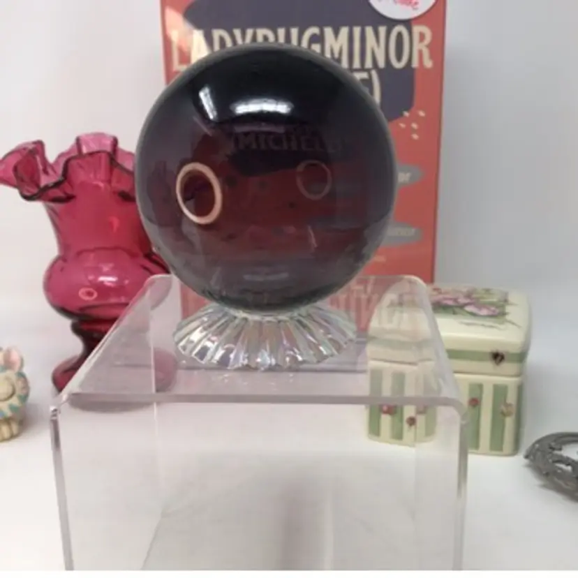 Purple Blown Glass Orb 3" Hollow with Opening