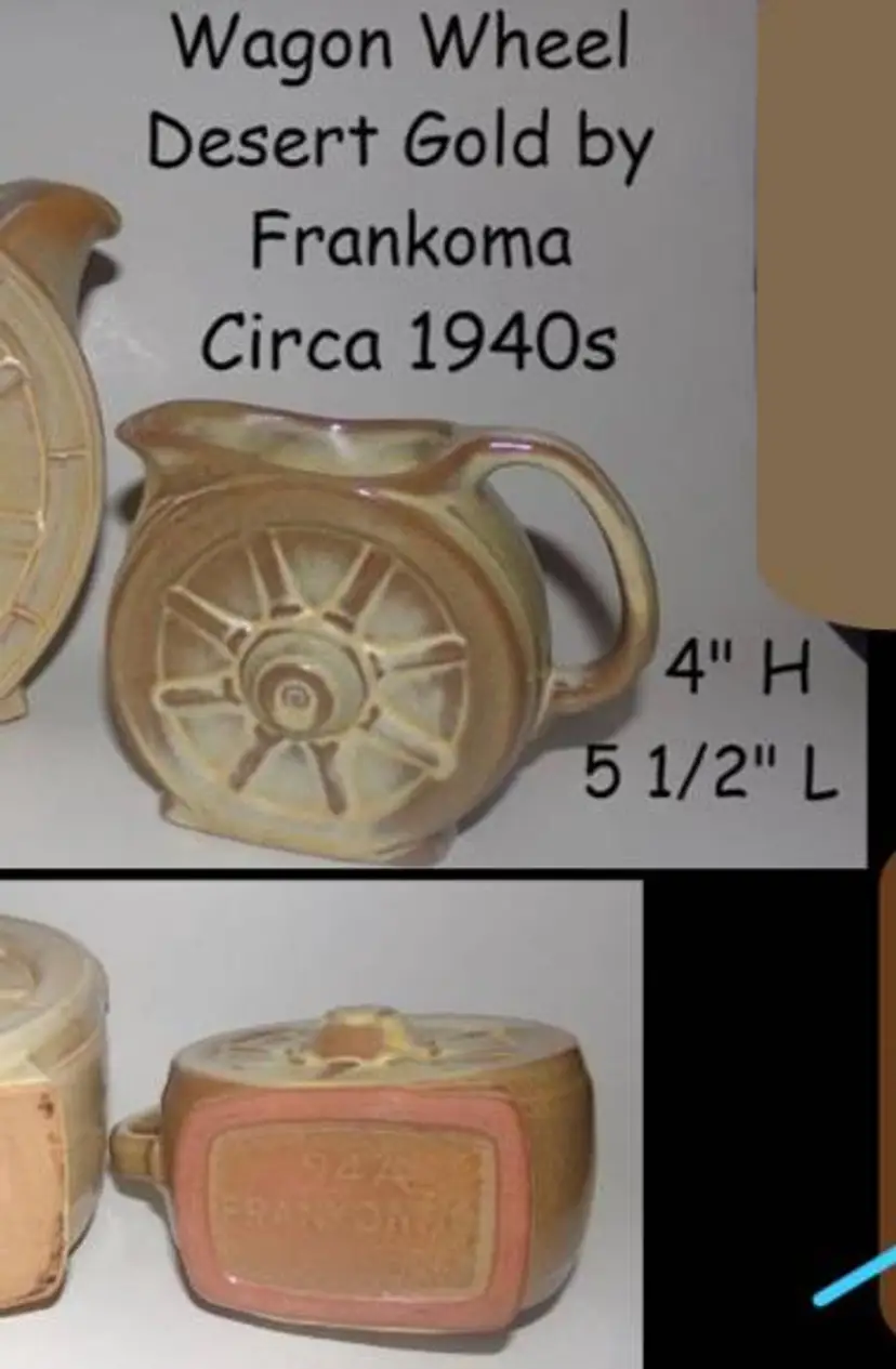 Vintage Frankoma Pottery Wagon Wheel Creamer