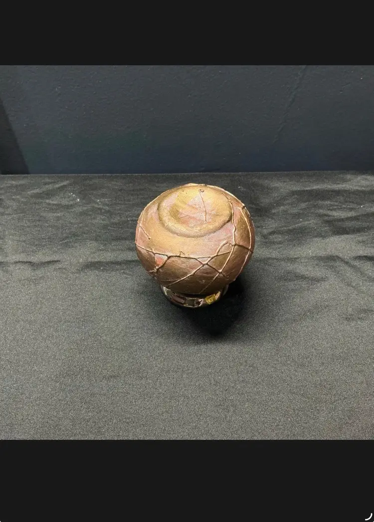 Vintage Studio Art Pottery Miniature Vase – Earth-Toned with Textured Slip Design